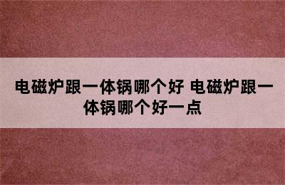 电磁炉跟一体锅哪个好 电磁炉跟一体锅哪个好一点